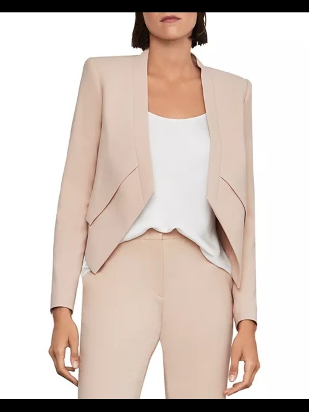 BCBGMaxAzria Dusty Blush Draped Open-Front Blazer